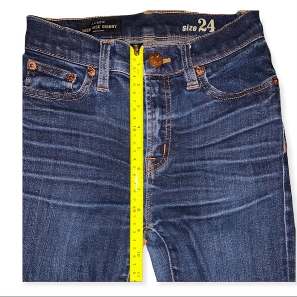 Women’s J.Crew High Rise Skinny Jeans Dark Wash - Picture 7 of 9